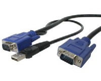 Startech.com Cable KVM USB Ultra Delgado 2-en-1 de 6 pies (SVECONUS6)